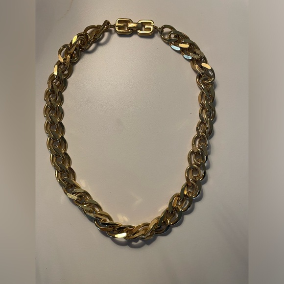 Givenchy Vintage Chain Necklace Gold Link Chunky Runway 19 In - Picture 1 of 6